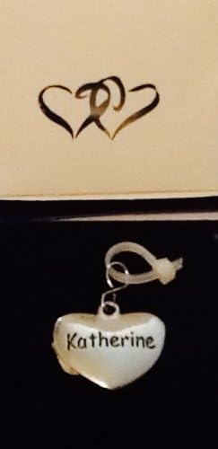 KATHERINE ~ Silver-tone Metal Personalized Name Charm! Heart Shaped! Top Quality ~ Name on Both Sides!