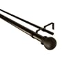 Classic Ball 1.25" Double Curtain Rod in Black Size: 86" - 120"