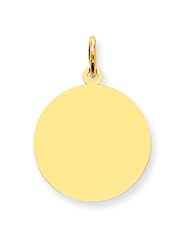14k Gold Round Disc Charm