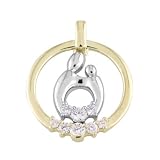 Mother and Child Diamond Circle Pendant 1ctw