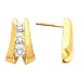 14K White or Yellow Gold Three-Stone Diamond Earrings - 0.50 Ct., 1.00 Ct. or 1.50 Ct. (ALSO AVAILABLE WITH GEMSTONES)