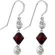 Handcrafted Austrian Crystal Garnet January Birthstone Earrings MADE WITH SWAROVSKI ELEMENTS