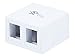 Monoprice Keystone Jack Surface Mount Box - UL Listed, 2-Port, Jacks Not Included, TAA, No Logo, White