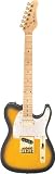 Jay Turser Lt Series Jt-ltcustomdlx-ans Electric Guitar, Antique Natural Sunburst