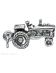 Sterling Silver 3D Old Farm Tractor Charm