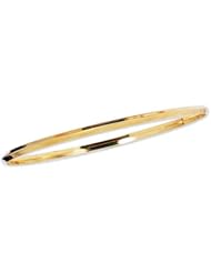 8" 14K Yellow Gold 2.75mm (1/10") Polished Round Triangular Tube Stackable Bangle Bracelet