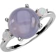 14K White Gold Chalcedony and Opal Ring