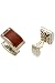 18k White Gold & Diamond Cufflinks with Domed Cushion Jasper Gemstones by Herzog
