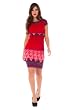 The Olian Ella Boat Neck Banded Empire Border Print Dress