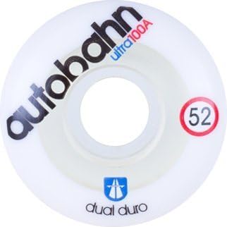 AUTOBAHN DD CLASSIC 52mm-WHT/CLR (Set Of 4) by Autobahn Skateboard Wheels