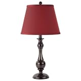 Globe Electric 68485 24-Inch Table Lamp, Red and Mohagoney Finish