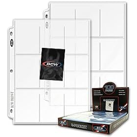 BCW Pro 9 pocket Page Baseball, Football, Basketball, Hockey, Nascar, Sportscards, Gaming & Trading Cards Collecting Supplies BCW Pro 9-pocket Page (100 Ct. Box) - Baseball, Football, Basketball, Hockey, Nascar, Sportscards, Gaming & Trading Cards Collecting Supplies