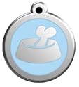Red Dingo Dog ID Tag Bone In Bowl Design Stainless Steel 30mm