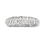 14K .30 CTW White Gold Pave' Diamond Domed Ring