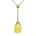 Lemon Quartz(11.61ct) &Diamond(.09ct) Pendant on Chain