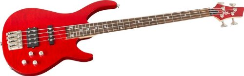 Rogue LX400 Series III Pro Electric Bass Guitar Trans Red On Sale