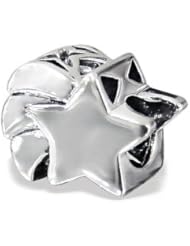 925 Sterling Silver Shooting Star Charm Bead Fits Pandora Trollbeads, Biagi, Chamilia and All European Charm Bracelets