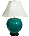 Southwest Santa Fe Décor - 24 Turquoise Glaze Table Lamp w/ White Shade JCO X3641
