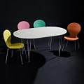 DESIGN ESSTISCH [STOCKHOLM], OVAL, WEISS 160x100cm
