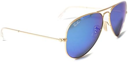 Ray-Ban RB3025 112/17 Aviator Sunglasses Matte Gold / Blue Mirror Lens 62mm