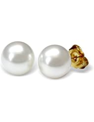 17mm White South Sea Pearl Earrings with 14k Yellow Gold Lever Backs