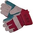 Heavy Duty Leather Rigger Gloves, Heavyweight Split Cowhide Leather, Re-inforced Palm, Thumb and Forefinger, for Heavy Duty Tasks, Red, Size 10. SINGLE PAIR.
