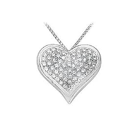 Diamond Heart Pendant : 14K White Gold 1.25 CT Diamonds Diamond Heart Pendant : 14K White Gold - 1.25 CT Diamonds