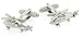 Silver plated helicopter cufflinks with presentation box