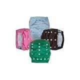 Tiny Tush Elite One-Size Cloth Diaper Aplix (Velcro-type) RED