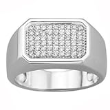 1/4 Carat Diamond 14k White Gold Men's Ring