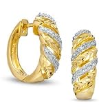 Diamond Accent Hoop Earrings in 18K Gold-Plated Sterling Silver SOLD ORDER