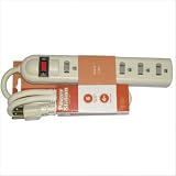 Coleman Cable 04622 6-Outlet Safety Power Strip with 4-Feet Cord