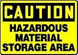 CAUTION HAZARDOUS MATERIAL STORAGE AREA 10 x 14 Adhesive Dura-Vinyl Sign