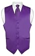Men's PURPLE INDIGO Tie Dress Vest NeckTie Set for Suit or Tuxedo