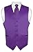 Men's Dress Vest & NeckTie Solid PURPLE INDIGO Color Neck Tie Set for Suit Tux