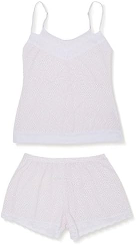 cheekfrills Women's Candy Heart Camisole and Bed Shorts, Pink, S