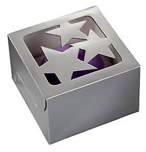 Cupcake Boxes 1 Cavity 3/Pkg-Silver Foil