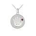 Sterling Silver Ruby July Birthstone Handprint Pendant, 18