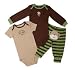 Carter's Baby Boy 3-piece Bodsysuit Essentials Set brown 6 months
