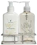 Thymes Sink Set, Chrome Caddy with Hand Wash and Lotion, Eucalyptus