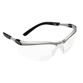 AO Safety/3M Tekk 11376 Bx Reader +2.5 Diopter Safety Glasses, Silver/Black Frame, Clear Lens