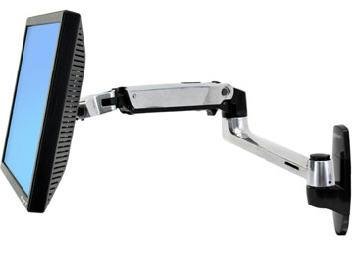 Ergotron LX Wall Mount LCD Arm - Mounting kit  articulating arm, mounting base, extension brackets  for LCD display - aluminum - screen size: up to 24 - mounting interface: 100 x 100 mm, 75 x 75 mm - wall-mountable