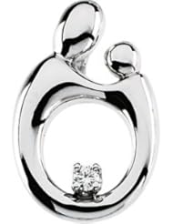Mother & Child Sm. Diamond Pendant 14K Gold White 63910