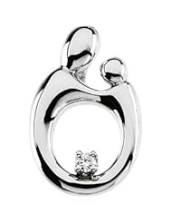 Mother & Child Large Diamond Pendant 14K Gold Yellow 63910