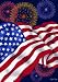 American Flag and Fireworks 4th of July Garden Flag