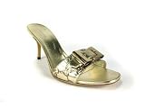 Gucci Women's Gold Leather Sandals-Size 38