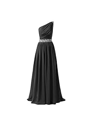 Beaded Chiffon One Shoulder Evening Dress/Prom Dress 