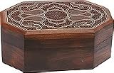 Gift for Valentine - Jewelry Boxes Wood Carving Hand Engraved Antiqued Finish Indian Style (wc353)