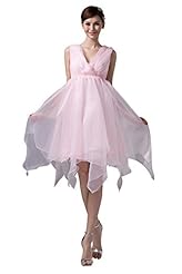 V-neck  Organza/Silk Evening Dress  With Ruffles