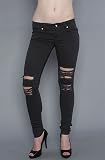 Tripp NYC The Ripped Knee Jean in Dark Gray - Denim for Women